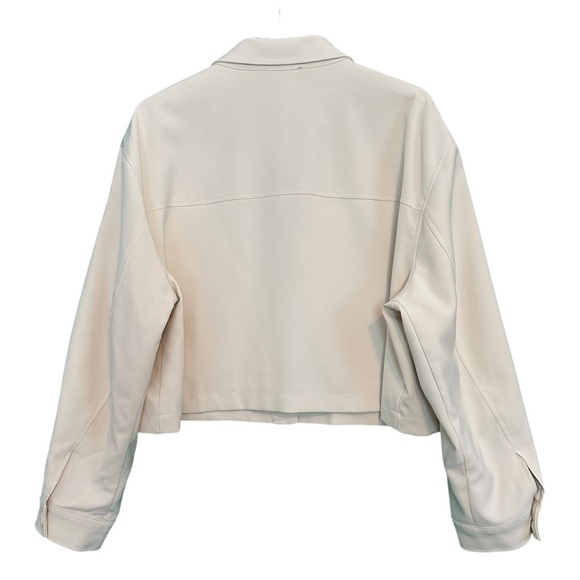 HALOGEN Womens Plus Patch Pocket Cropped Boxy Fit Jacket Ivory Size XXL - Picture 3 of 13